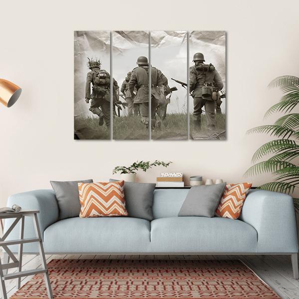 German Soldiers WW2 Reenacting Canvas Wall Art-4 Horizontal-Gallery Wrap-34" x 24"-Tiaracle