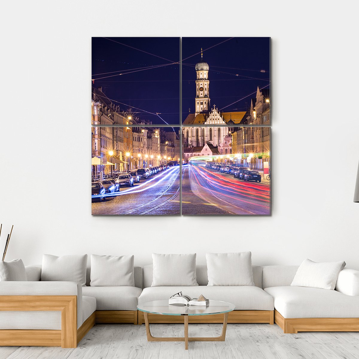 Germany Cityscape Canvas Wall Art-4 Square-Gallery Wrap-17" x 17"-Tiaracle