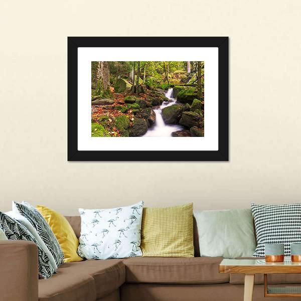 Gertelsbacher Waterfall Canvas Wall Art-3 Horizontal-Gallery Wrap-25" x 16"-Tiaracle