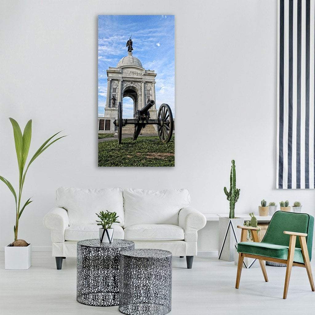 Gettysburg Memorial Statue Vertical Canvas Wall Art-1 Vertical-Gallery Wrap-12" x 24"-Tiaracle