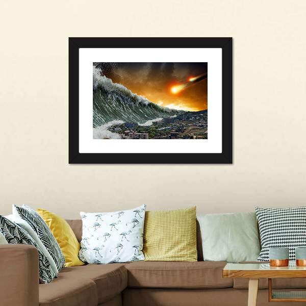 Giant Tsunami Waves Canvas Wall Art-3 Horizontal-Gallery Wrap-25" x 16"-Tiaracle