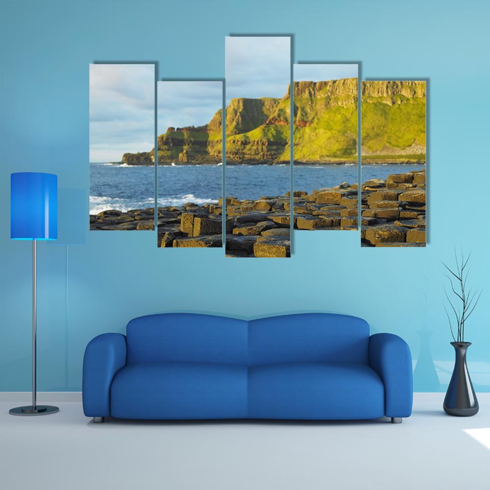 Giant's Causeway In Antrim Canvas Wall Art-5 Pop-Gallery Wrap-47" x 32"-Tiaracle