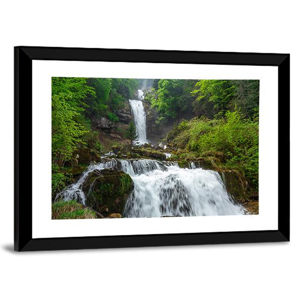 Giessbach Waterfall Canvas Wall Art-3 Horizontal-Gallery Wrap-25" x 16"-Tiaracle
