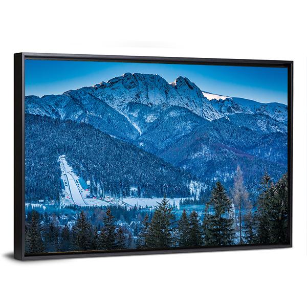 Giewont Peak In Winter Canvas Wall Art-3 Horizontal-Gallery Wrap-25" x 16"-Tiaracle