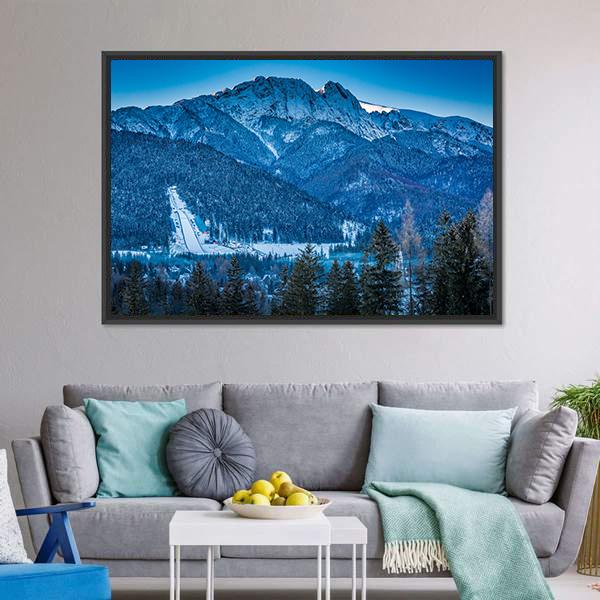 Giewont Peak In Winter Canvas Wall Art-3 Horizontal-Gallery Wrap-25" x 16"-Tiaracle