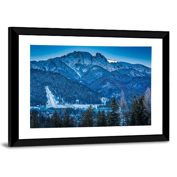 Giewont Peak In Winter Canvas Wall Art-3 Horizontal-Gallery Wrap-25" x 16"-Tiaracle