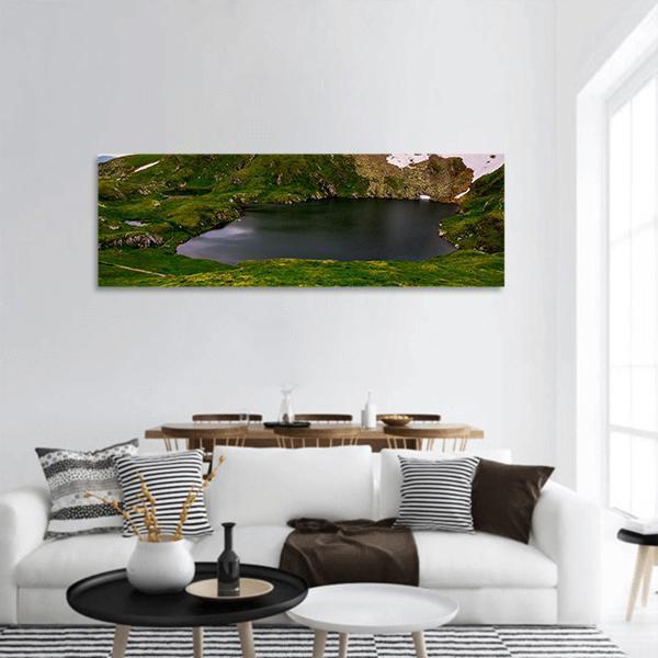 Glacier Lake Capra Panoramic Canvas Wall Art-1 Piece-36" x 12"-Tiaracle
