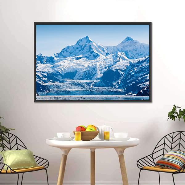 Glacier & Snow Capped Mountains Canvas Wall Art-3 Horizontal-Gallery Wrap-25" x 16"-Tiaracle