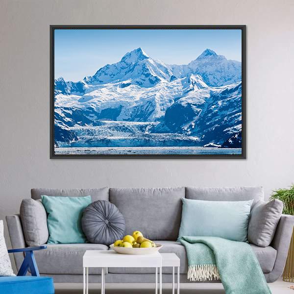 Glacier & Snow Capped Mountains Canvas Wall Art-3 Horizontal-Gallery Wrap-25" x 16"-Tiaracle