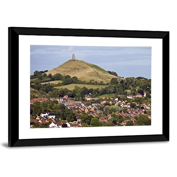 Glastonbury Tor England Canvas Wall Art-3 Horizontal-Gallery Wrap-25" x 16"-Tiaracle