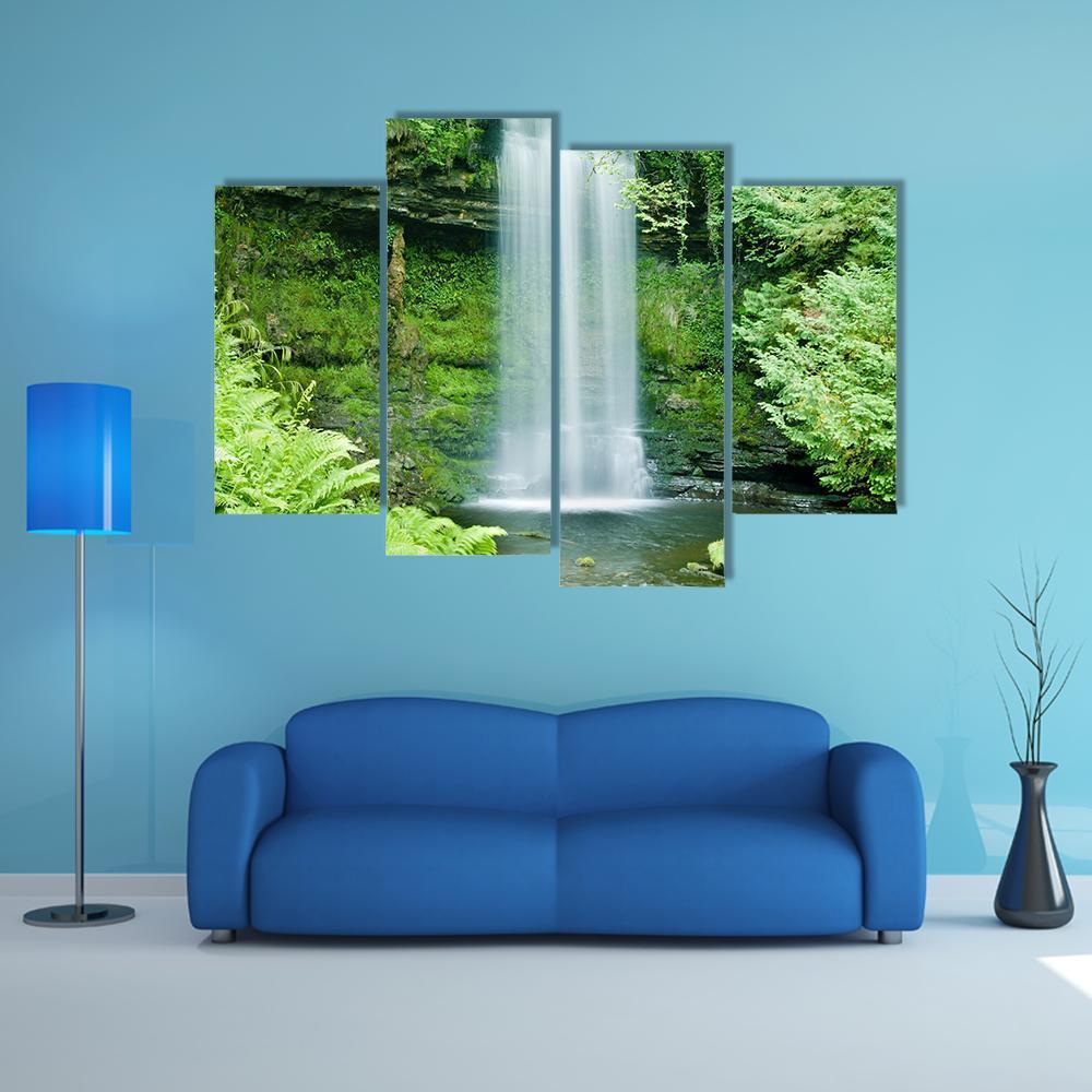Glencar Waterfall Ireland Canvas Wall Art-4 Pop-Gallery Wrap-50" x 32"-Tiaracle