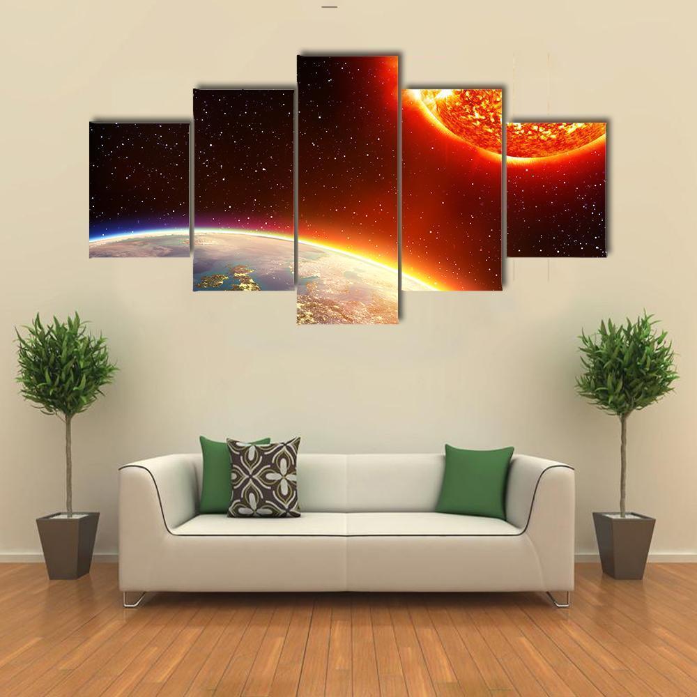 Global Warming In Europe Canvas Wall Art-5 Star-Gallery Wrap-62" x 32"-Tiaracle