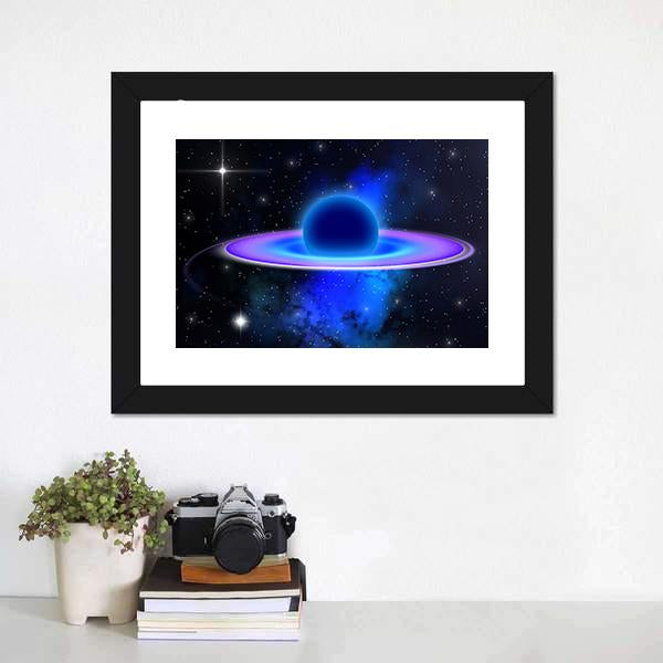 Glowing Black Hole Canvas Wall Art-1 Piece-Framed Print-30" x 20"-Tiaracle