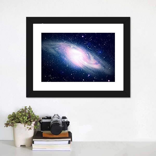 Glowing Galaxy & Stars Canvas Wall Art-1 Piece-Framed Print-20" x 16"-Tiaracle