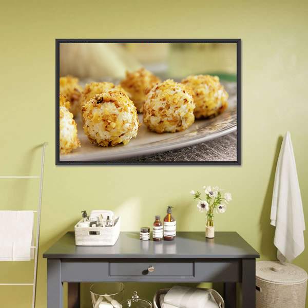 Goat Cheese Balls Canvas Wall Art-1 Piece-Floating Frame-24" x 16"-Tiaracle
