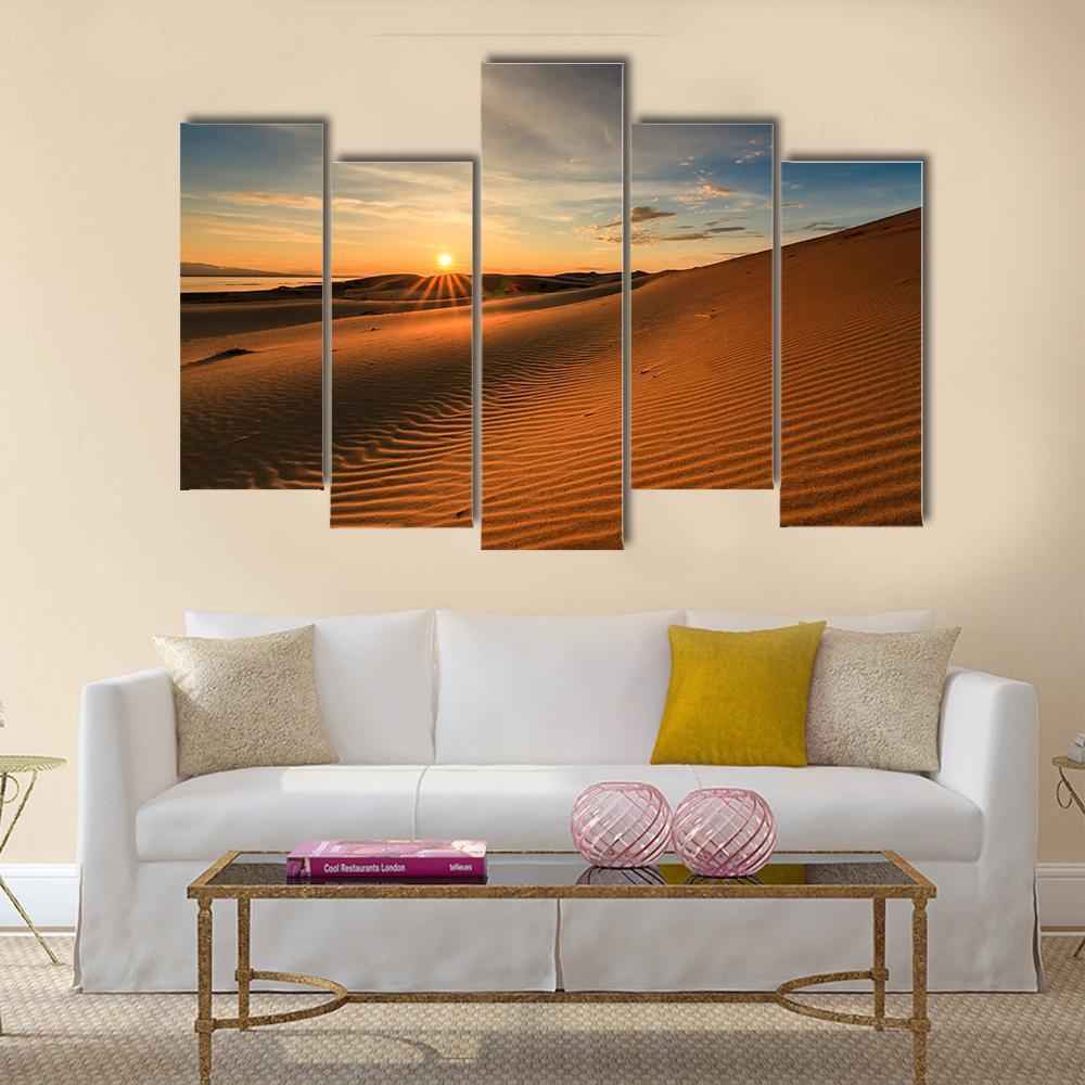 Gobi Desert In Mongolia Canvas Wall Art-5 Pop-Gallery Wrap-47" x 32"-Tiaracle
