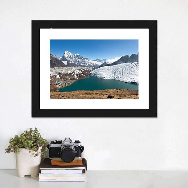 Gokyo Lake Nepal Canvas Wall Art-1 Piece-Framed Print-42" x 14"-Tiaracle