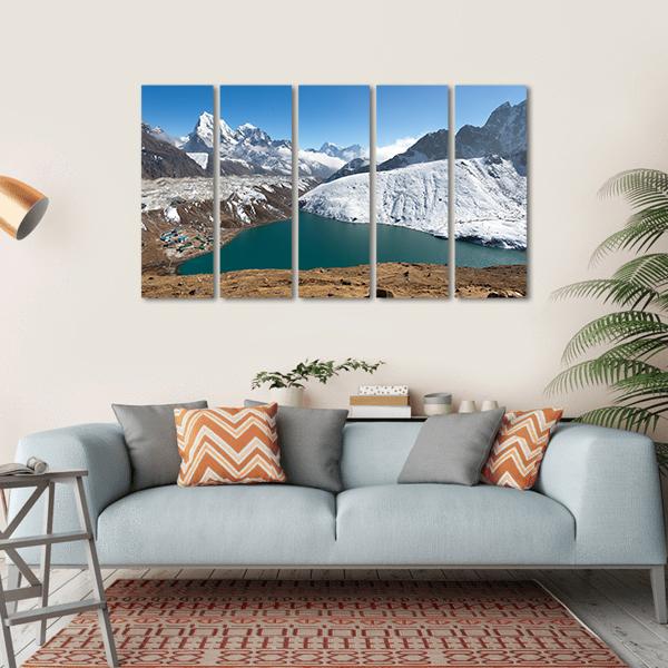 Gokyo Lake Nepal Canvas Wall Art-5 Horizontal-Gallery Wrap-22" x 12"-Tiaracle