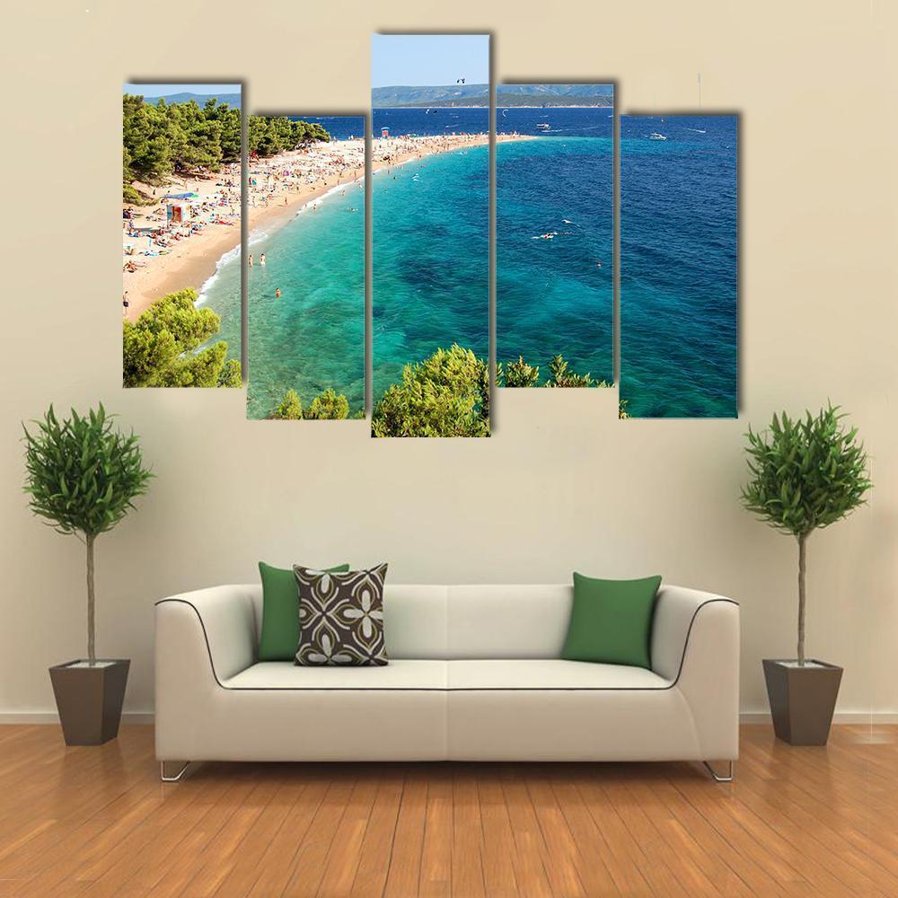 Golden Cape Croatia Canvas Wall Art-5 Pop-Gallery Wrap-47" x 32"-Tiaracle