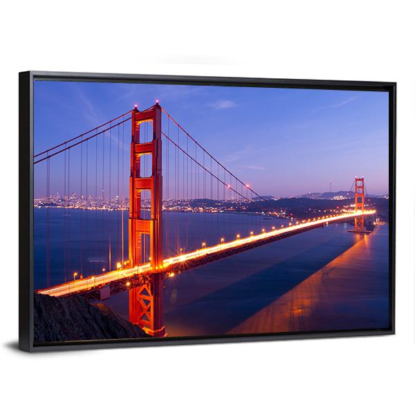 Golden Gate Bridge USA Canvas Wall Art-5 Horizontal-Gallery Wrap-22" x 12"-Tiaracle