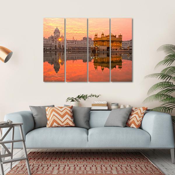 Golden Temple in Amritsar India Canvas Wall Art-4 Horizontal-Gallery Wrap-34" x 24"-Tiaracle