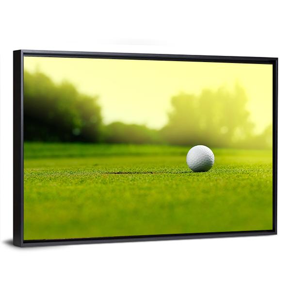 Golf Ball In The Hole Canvas Wall Art-3 Horizontal-Gallery Wrap-25" x 16"-Tiaracle