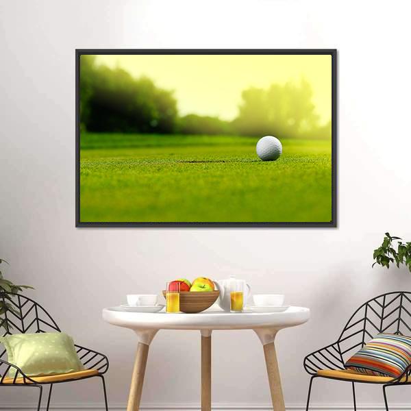 Golf Ball In The Hole Canvas Wall Art-3 Horizontal-Gallery Wrap-25" x 16"-Tiaracle