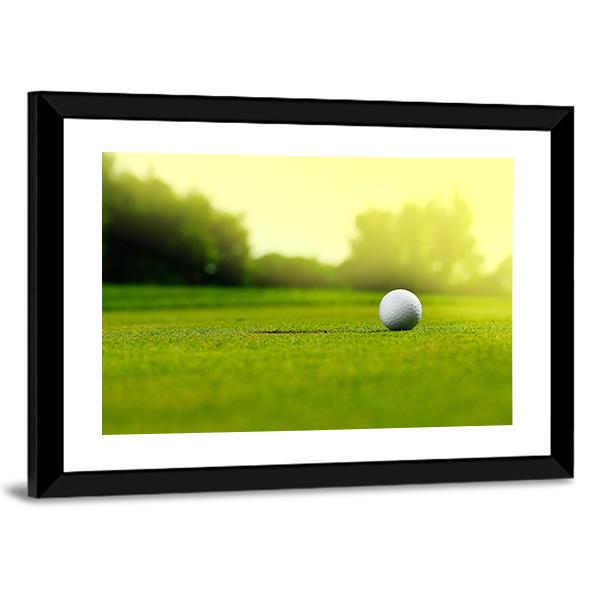 Golf Ball In The Hole Canvas Wall Art-3 Horizontal-Gallery Wrap-25" x 16"-Tiaracle
