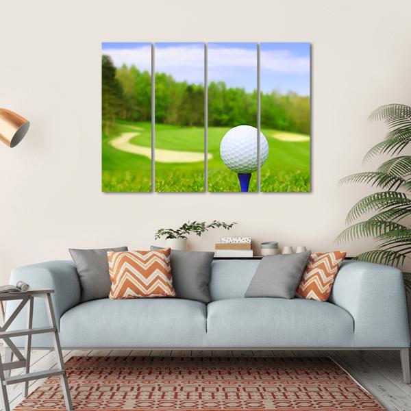 Golf Ball On Course Canvas Wall Art-4 Horizontal-Gallery Wrap-34" x 24"-Tiaracle