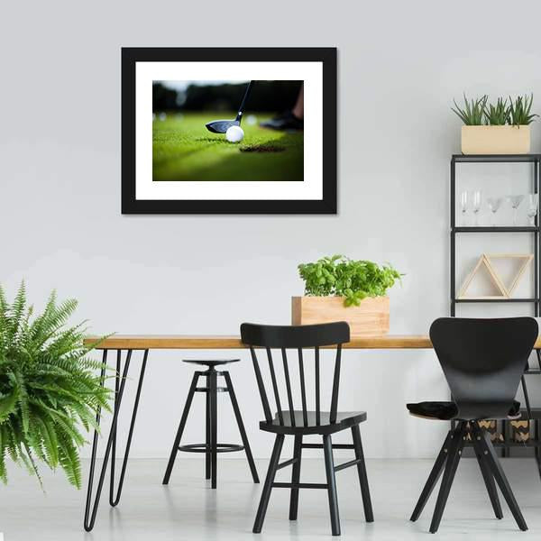 Golf Ball On Green Meadow Canvas Wall Art-5 Horizontal-Gallery Wrap-22" x 12"-Tiaracle