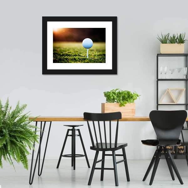 Golf Ball On Tee Canvas Wall Art-5 Horizontal-Gallery Wrap-22" x 12"-Tiaracle