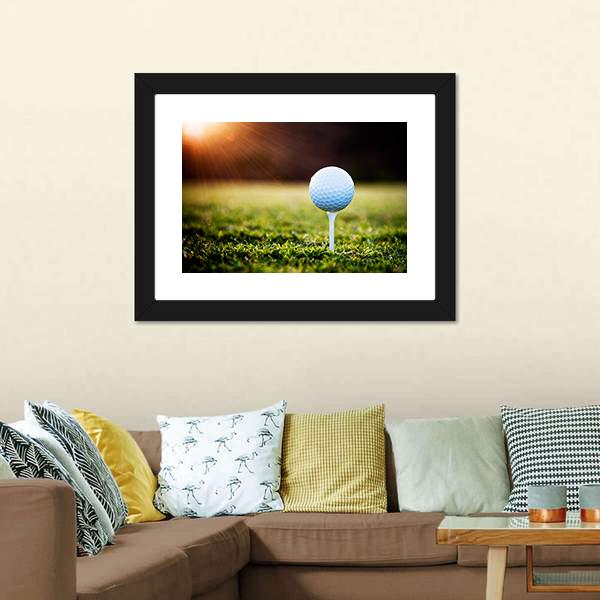 Golf Ball On Tee Canvas Wall Art-3 Horizontal-Gallery Wrap-25" x 16"-Tiaracle