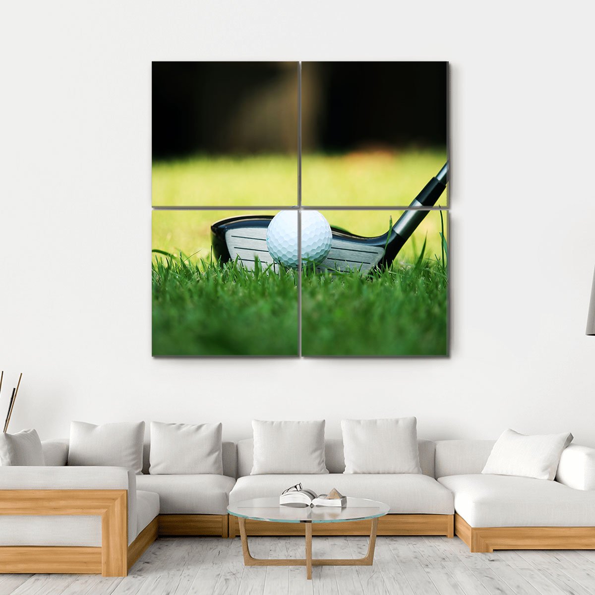 Golf Club & Ball Canvas Wall Art-4 Square-Gallery Wrap-17" x 17"-Tiaracle