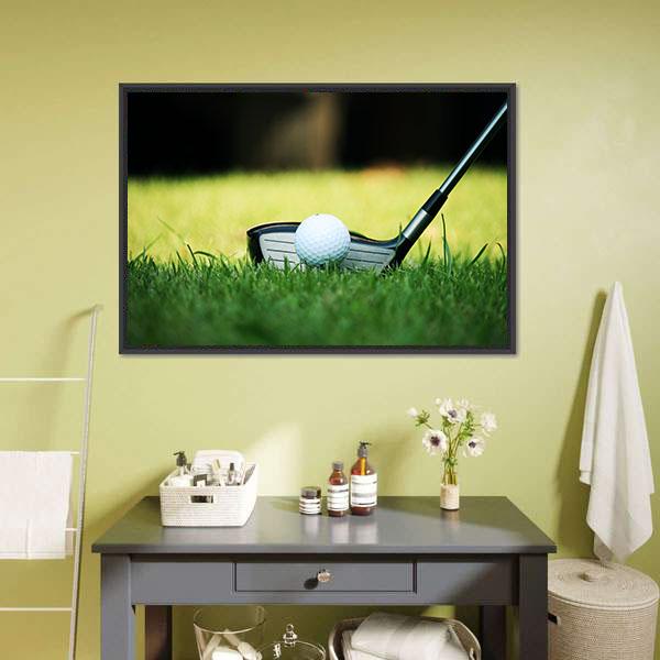 Golf Club & Ball Canvas Wall Art-1 Piece-Floating Frame-24" x 16"-Tiaracle