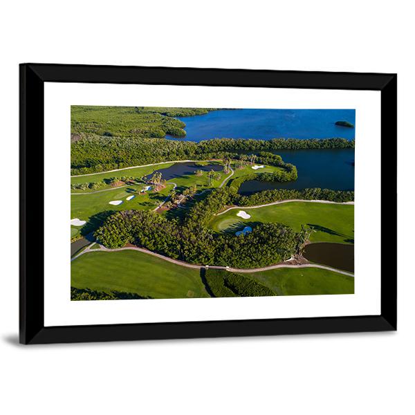Golf Course Aerial View Canvas Wall Art-3 Horizontal-Gallery Wrap-25" x 16"-Tiaracle