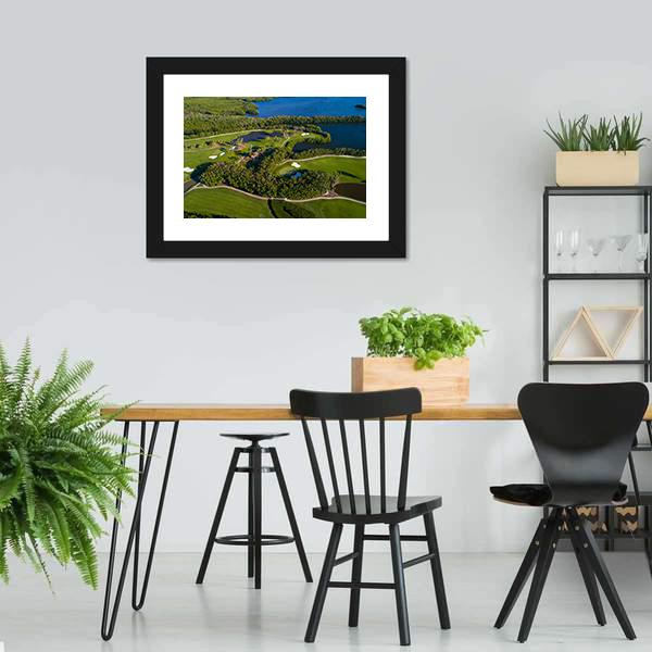 Golf Course Aerial View Canvas Wall Art-3 Horizontal-Gallery Wrap-25" x 16"-Tiaracle