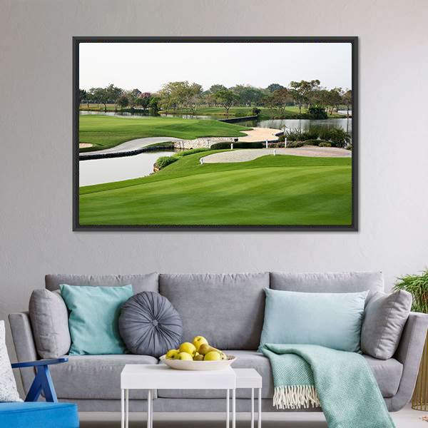 Golf Course Landscape Canvas Wall Art-3 Horizontal-Gallery Wrap-25" x 16"-Tiaracle
