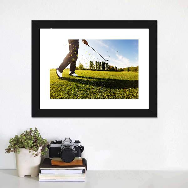 Golf Shot Canvas Wall Art-1 Piece-Framed Print-20" x 16"-Tiaracle