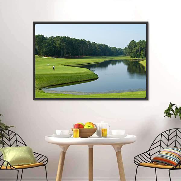 Golfer On Myrtle Beach Canvas Wall Art-5 Horizontal-Gallery Wrap-22" x 12"-Tiaracle