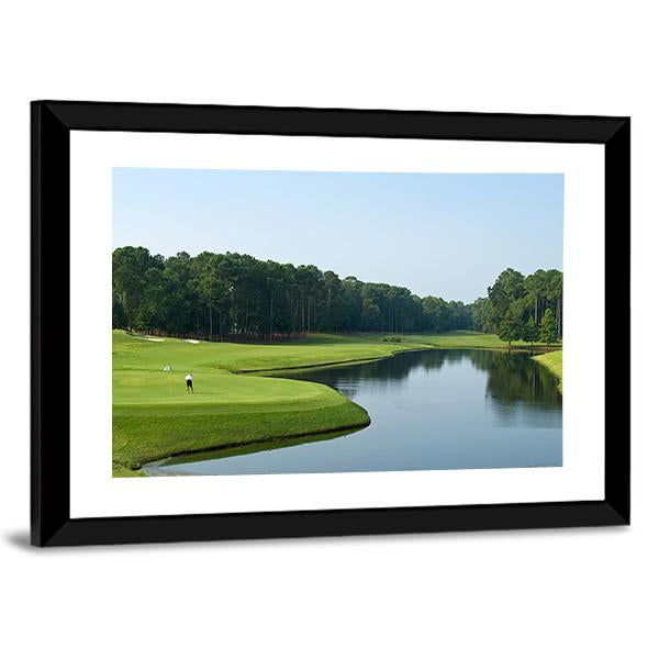 Golfer On Myrtle Beach Canvas Wall Art-5 Horizontal-Gallery Wrap-22" x 12"-Tiaracle