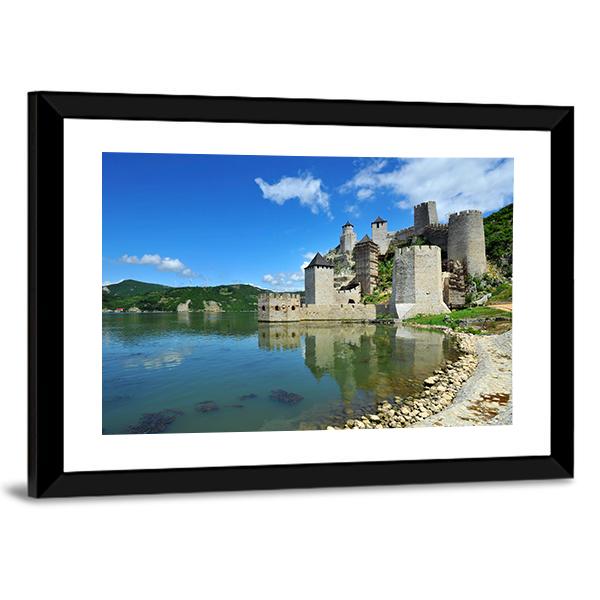 Golubac Village Serbia Canvas Wall Art-5 Horizontal-Gallery Wrap-22" x 12"-Tiaracle
