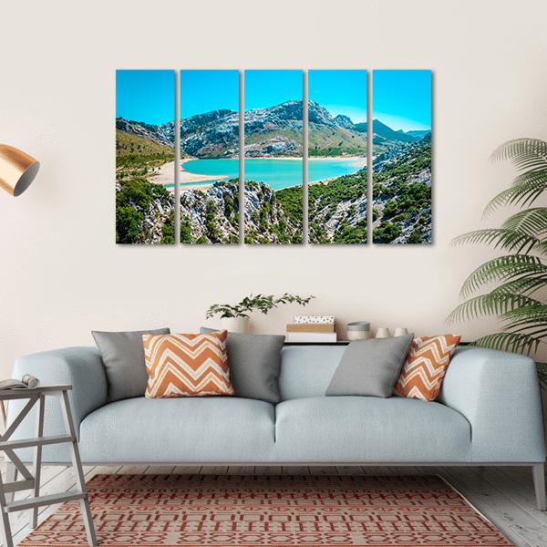 Gorg Blau Reservoir Canvas Wall Art-5 Horizontal-Gallery Wrap-22" x 12"-Tiaracle
