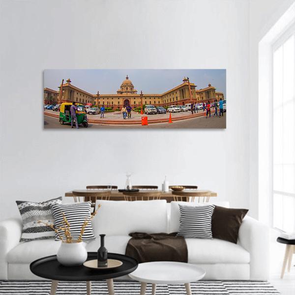 Rashtrapati Bhavan In India Panoramic Canvas Wall Art-1 Piece-36" x 12"-Tiaracle