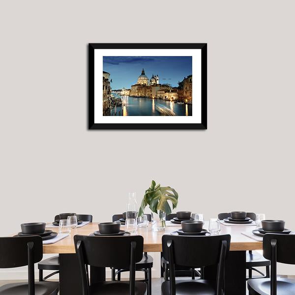Grand Canal & Basilica Italy Canvas Wall Art-5 Horizontal-Gallery Wrap-22" x 12"-Tiaracle