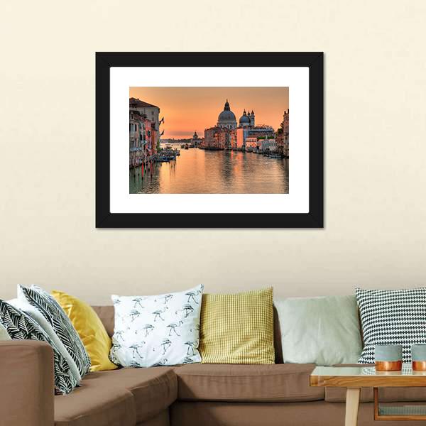 Grand Canal In Venice Canvas Wall Art-5 Horizontal-Gallery Wrap-22" x 12"-Tiaracle