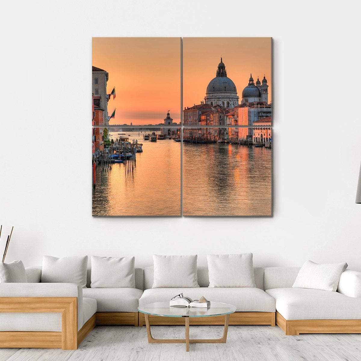 Grand Canal In Venice Canvas Wall Art-4 Square-Gallery Wrap-17" x 17"-Tiaracle