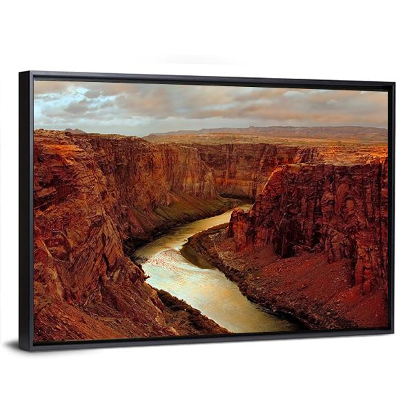 Grand Canyon At Lake Canvas Wall Art-3 Horizontal-Gallery Wrap-25" x 16"-Tiaracle