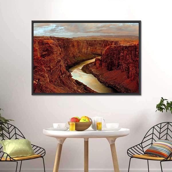 Grand Canyon At Lake Canvas Wall Art-3 Horizontal-Gallery Wrap-25" x 16"-Tiaracle
