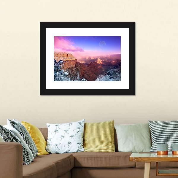 Grand Canyon In Winter Canvas Wall Art-3 Horizontal-Gallery Wrap-25" x 16"-Tiaracle
