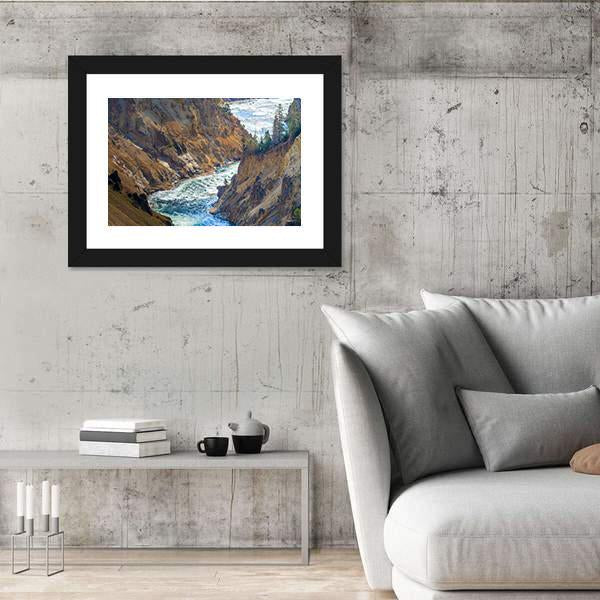 Grand Canyon Of Yellowstone National Park Canvas Wall Art-3 Horizontal-Gallery Wrap-25" x 16"-Tiaracle